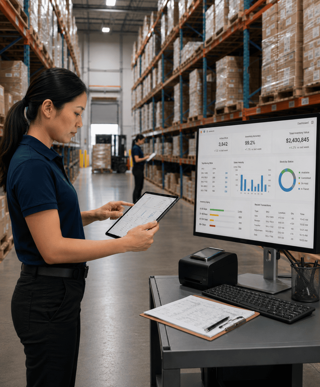 Real-time visibility & inventory reporting in warehouse