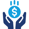 cost savings icon showing hands holding money